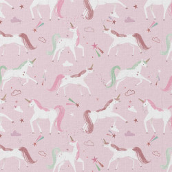 Printed Cotton COLICORNE Pink / White